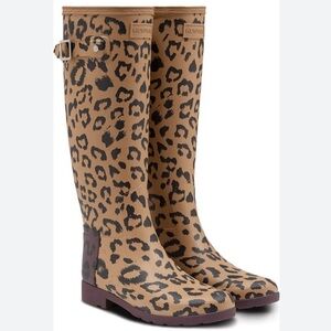 Hunter Leopard Print Winter Rain Boots